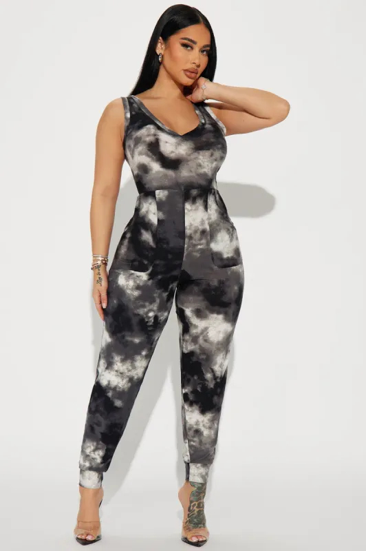 Come By My Way Jumpsuit - Black/combo sold by Fashion Nova