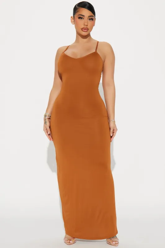 Annie Maxi Dress - Brown sold by Fashion Nova