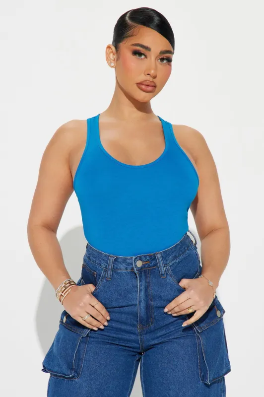 Divine Basic Tank Bodysuit - Cobalt sold by Fashion Nova