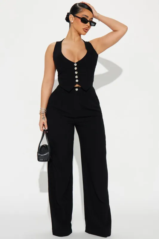 Act Right Linen Pant Set - Black sold by Fashion Nova