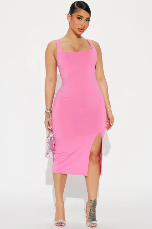 Kiss Me Sleeveless Midi Dress - Rose sold by Fashion Nova