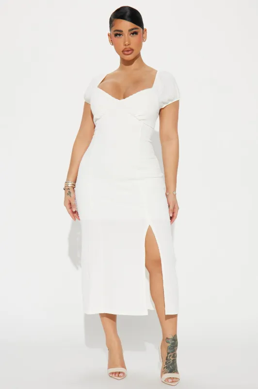 Jaycee Textured Midi Dress - Ivory sold by Fashion Nova