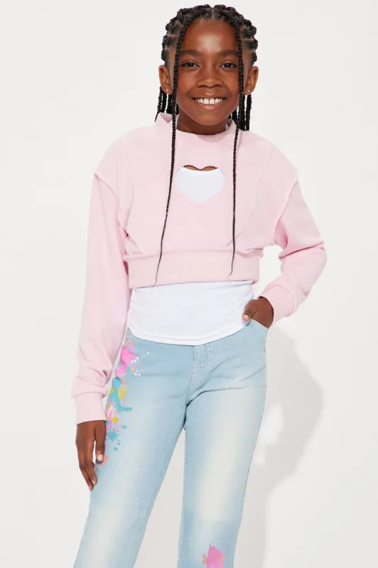 Mini Break It Down Cut Out Long Sleeve - Pink sold by Fashion Nova