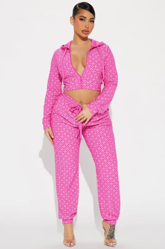 Let's Go Jogger Set - Fuchsia sold by Fashion Nova