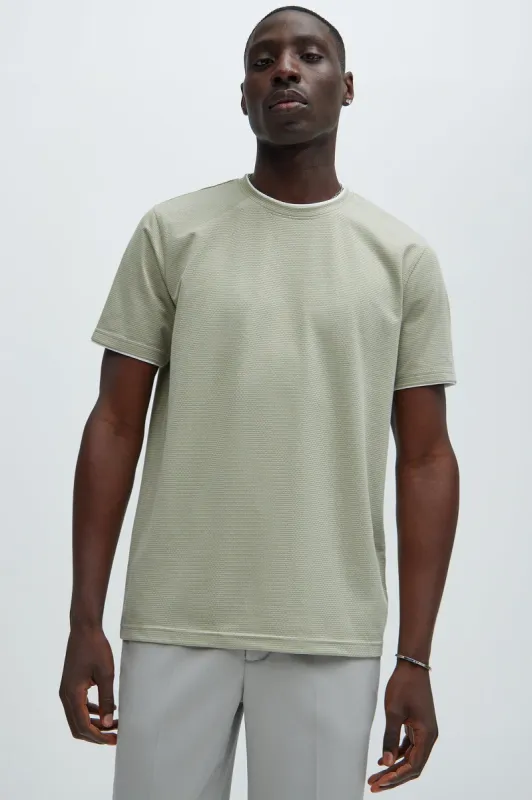 Overall Textured Short Sleeve Tee - Sage sold by Fashion Nova