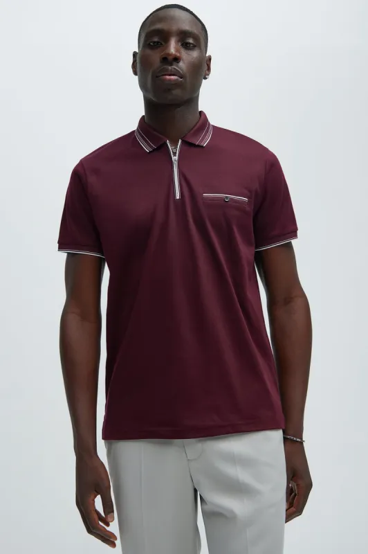 Over The Top Polo - Burgundy sold by Fashion Nova