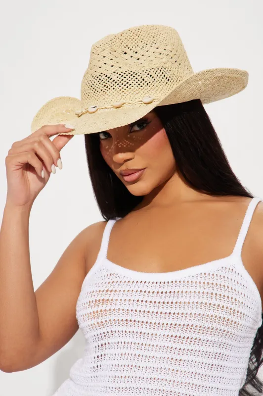 Horse Rides At The Beach Cowboy Hat - Natural/Combo sold by Fashion Nova