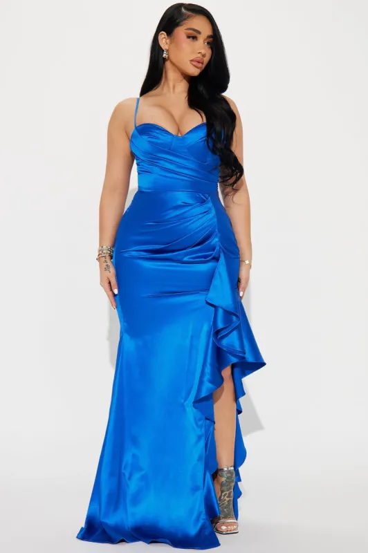 Camilla Satin Gown - Royal sold by Fashion Nova