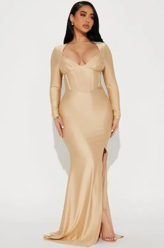 Royalty Maxi Dress - Gold sold by Fashion Nova