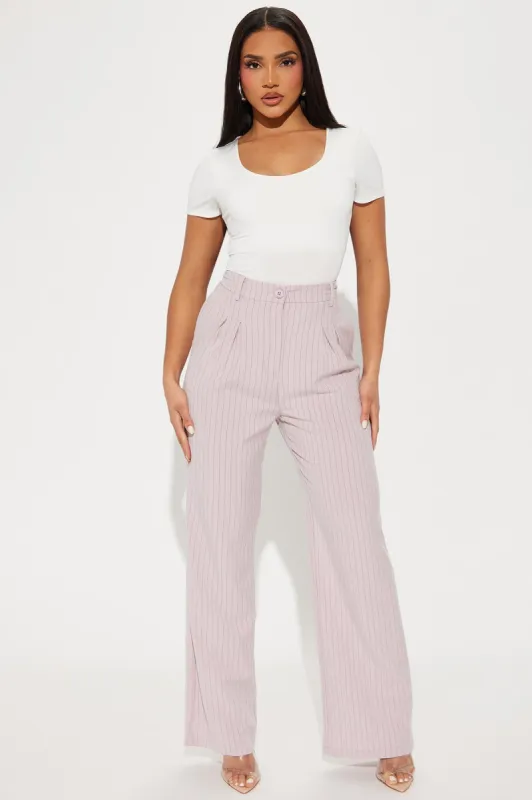 Hall Pass Pinstripe Trouser Pant - Pink sold by Fashion Nova