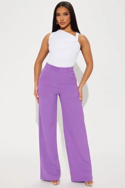 Makenna Textured Trouser Pant - Purple sold by Fashion Nova