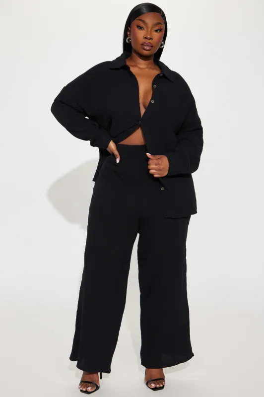 Gigi Gauze Pant Set - Black sold by Fashion Nova