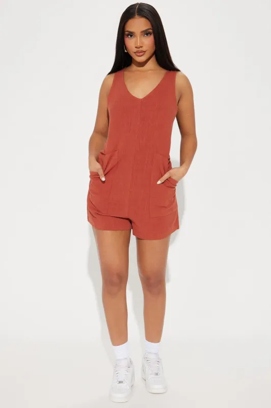 One Take Romper - Rust sold by Fashion Nova