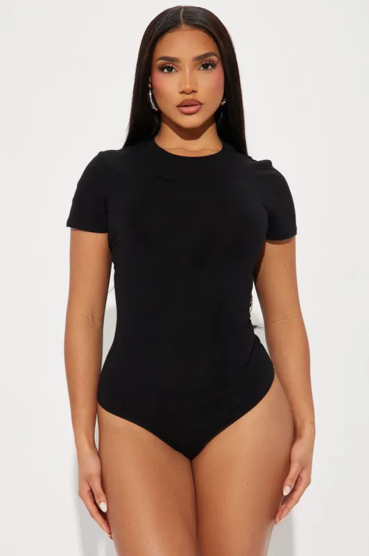 Cambria Short Sleeve Bodysuit - Black sold by Fashion Nova