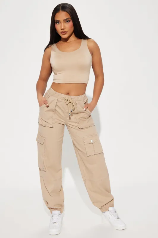 Giving My All Cargo Jogger - Khaki sold by Fashion Nova