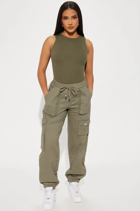 Giving My All Cargo Jogger - Olive sold by Fashion Nova