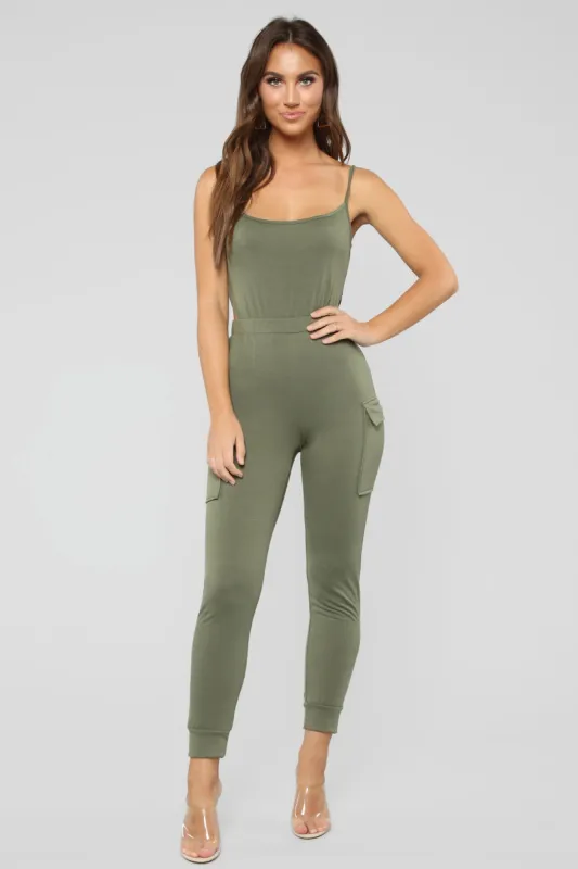 Keep It Cargo Bodysuit Set - Olive sold by Fashion Nova
