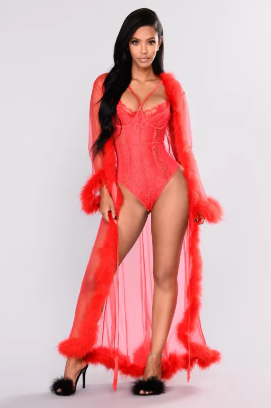 Tickle My Fancy Long Robe - Red sold by Fashion Nova