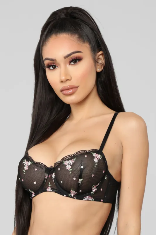 Watch Her Blossom Bra - Black sold by Fashion Nova