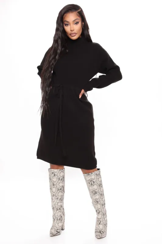 The Best Of You Midi Sweater Dress - Black sold by Fashion Nova