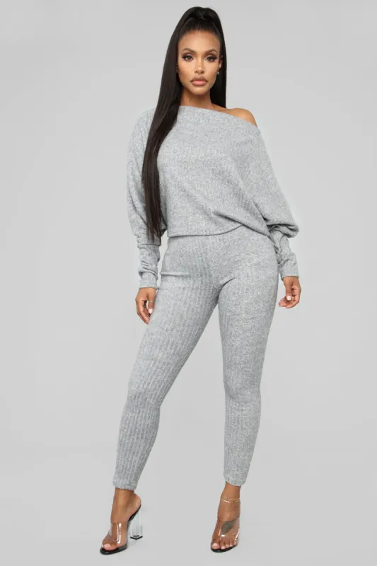 All In The Mix Pant Set - Grey sold by Fashion Nova
