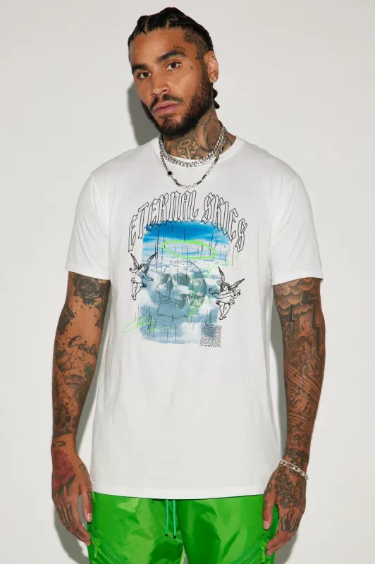 Eternal Skies Short Sleeve Tee - White sold by Fashion Nova