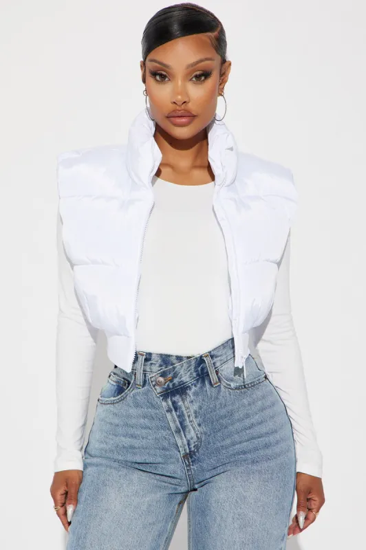 Winter Date Puffer Vest - White sold by Fashion Nova