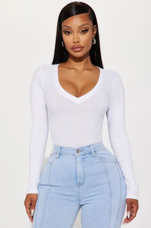 Elana Ribbed Top - White sold by Fashion Nova