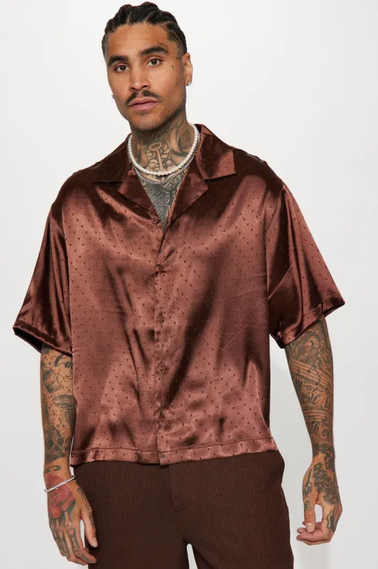 Windows Silky Cuban Shirt - Brown sold by Fashion Nova