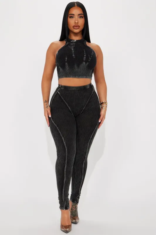 My Own Lane Ribbed Legging Set  - Black sold by Fashion Nova