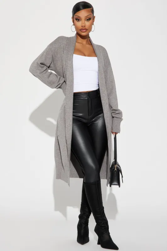 Warms Your Heart Sweater Duster - Grey sold by Fashion Nova