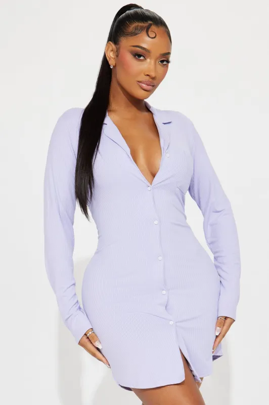 Lounging Around PJ Sleep Shirt - Purple sold by Fashion Nova