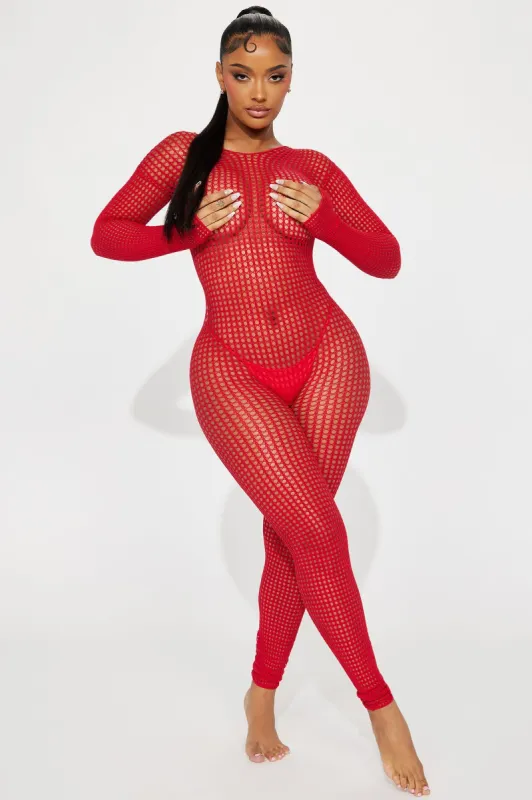 Give Me Your All Jumpsuit Bodystocking - Red sold by Fashion Nova