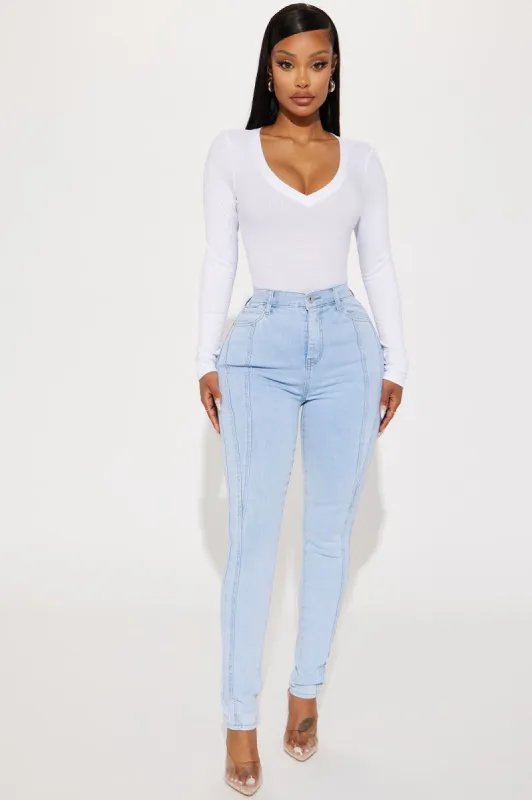 Attention Grabber Booty Lifter Stretch Skinny Jeans - Medium Wash sold by Fashion Nova