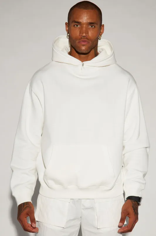 Tyson Hoodie With Snap Button - White sold by Fashion Nova