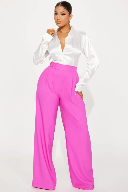 Ready When You Are Wide Leg Pant - Magenta sold by Fashion Nova
