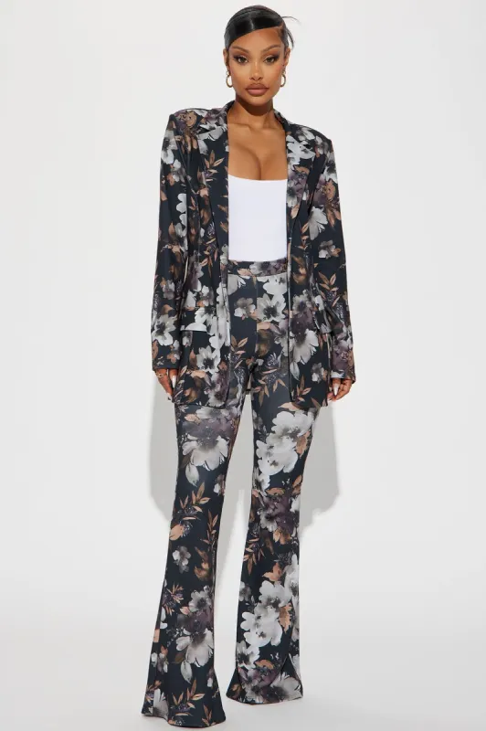 Fleur Blazer Pant Set - Black/combo sold by Fashion Nova