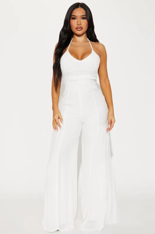 Malta Vacay Jumpsuit - White sold by Fashion Nova