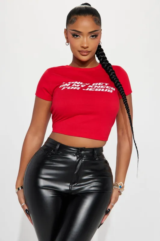Only For Jesus Tee - Red sold by Fashion Nova