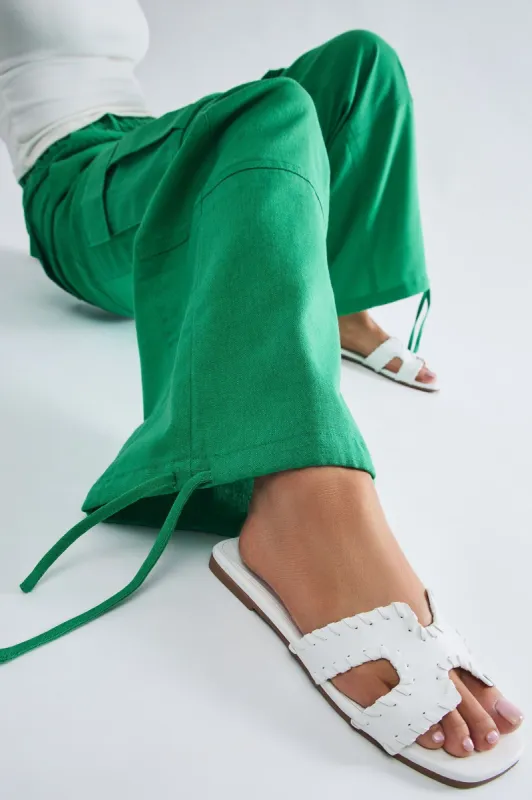 Highly Recommend Flat Sandals - White sold by Fashion Nova
