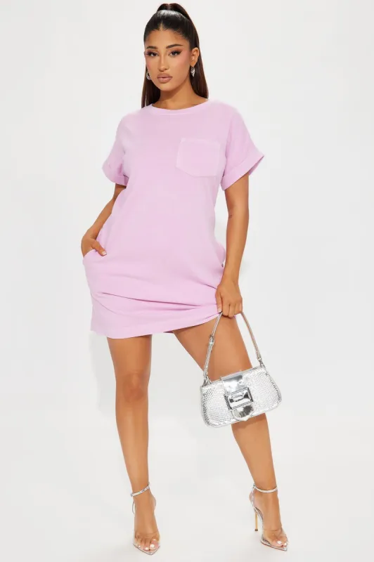 Krystal T-Shirt Dress - Pink sold by Fashion Nova