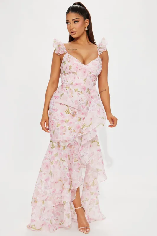 Fiona Floral Maxi Dress - Pink/combo sold by Fashion Nova