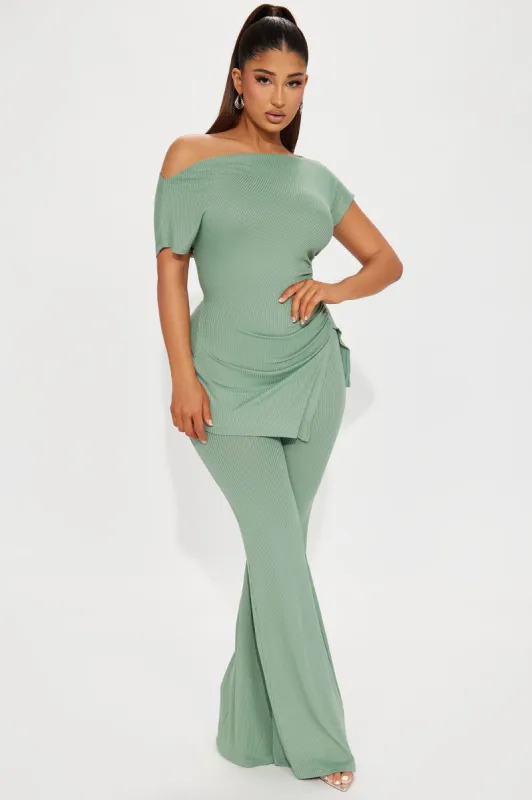 Jazmyn Flare Pant Set - Sage sold by Fashion Nova