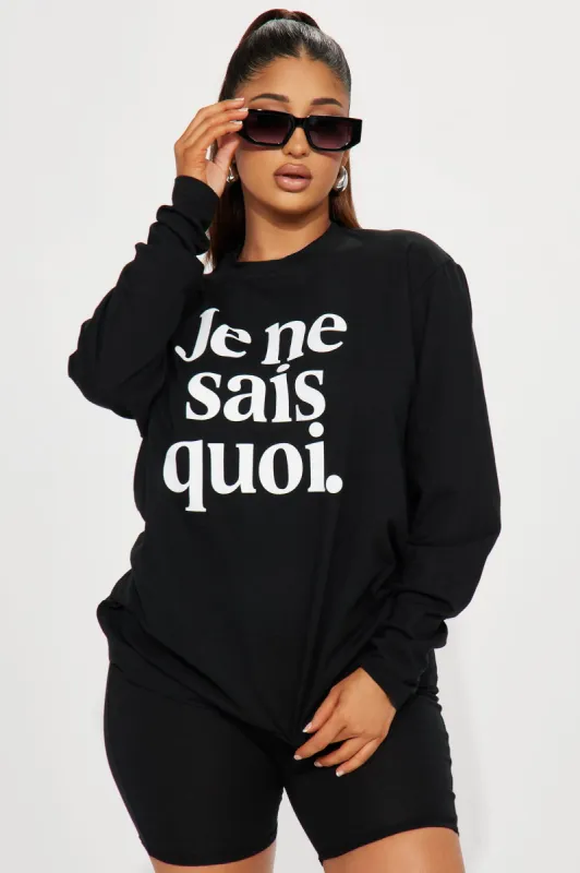 Je Ne Sais Quoi Biker Short Set - Black sold by Fashion Nova