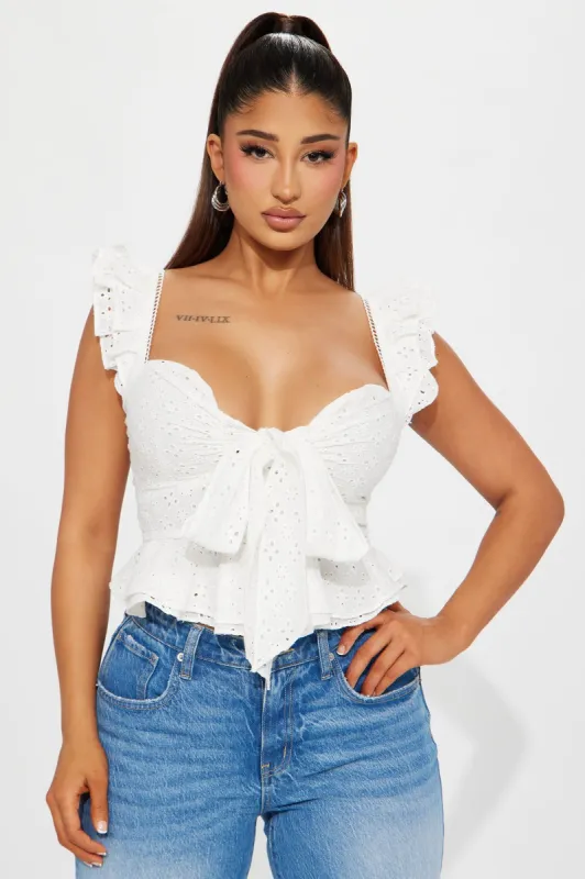 Baby Girl Eyelet Blouse Top - White sold by Fashion Nova
