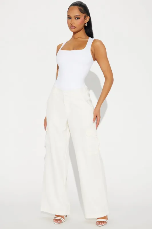 Lookin' Cute Cargo Trouser Pant - Ivory sold by Fashion Nova