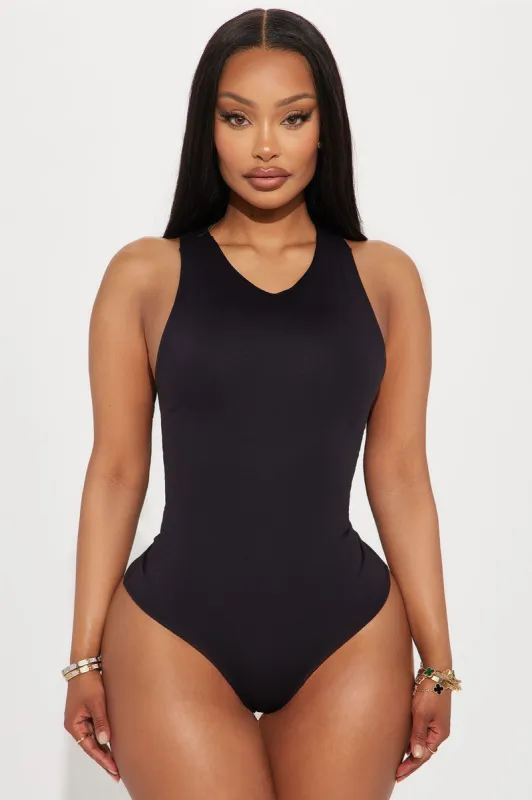 Feeling Fine Bodysuit - Black sold by Fashion Nova