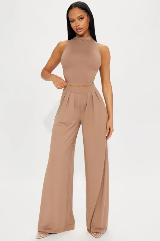 Endless Moment Pant Set - Mocha sold by Fashion Nova
