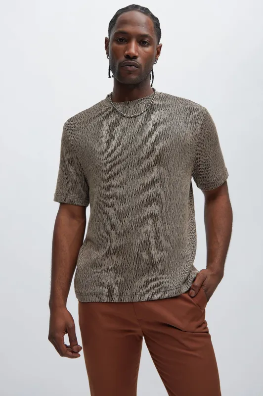 Leon Relaxed Textured Tee - Taupe/combo sold by Fashion Nova