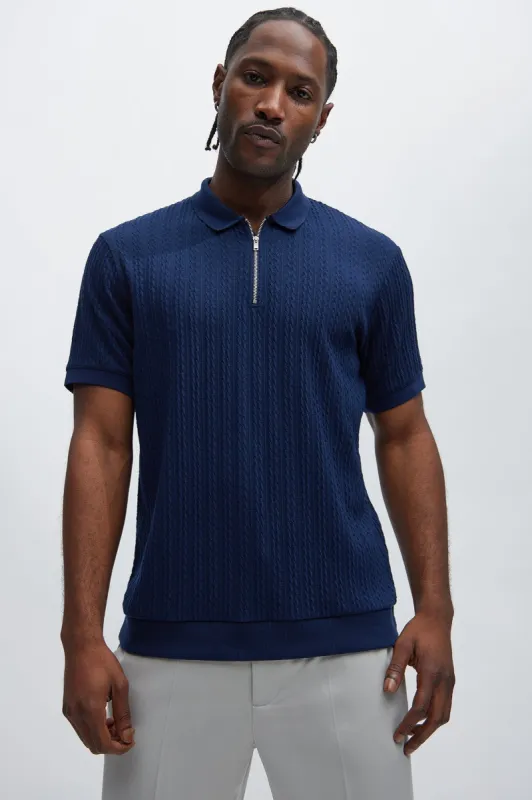 Caddie Short Sleeve Polo - Navy sold by Fashion Nova